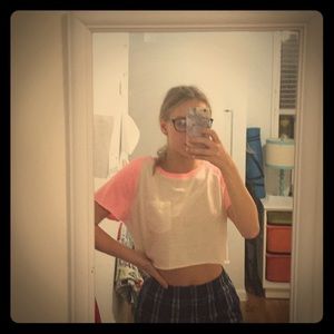 White and pink crop top